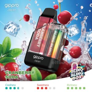 Gippro 8000 Cranberry Soda: Sweet and Tart Cranberry with a Fizzy Soda Twist