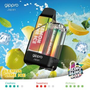 Gippro 8000 Lemon Lime Ice: Tangy Lemon and Lime with an Icy Kick for a Fresh Vape